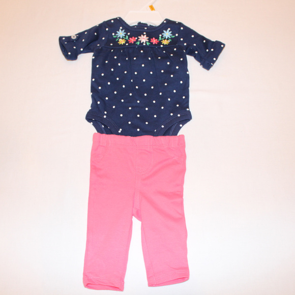 Girls/Carters one piece&Bottom/Blue &pink/nb - Picture 2 of 4